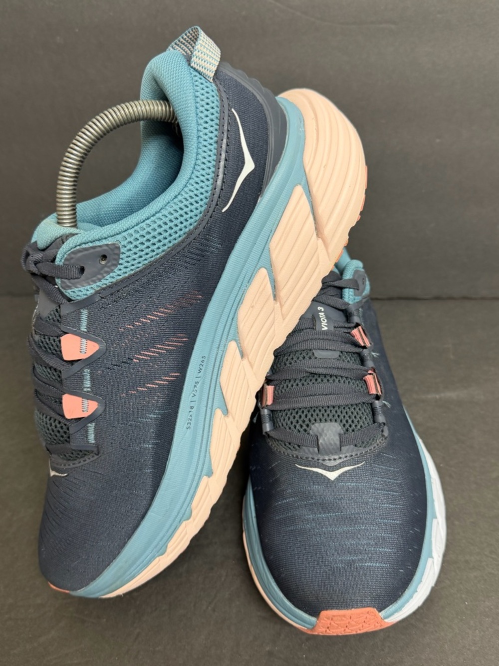 Hoka One One Gaviota 3 Women's 9.5 B Ombre Blue Rosette Running Sneaker Shoe EUC - Picture 2 of 11